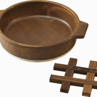 【ラッピング無料】国産 信楽焼 Hangout グリルナベ21cm(敷台付) Hg-3n 日本製 鍋