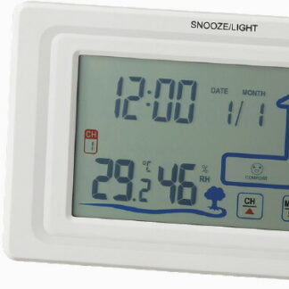 【ラッピング無料】ワイヤレス 室外 温湿度計付クロック 6181-23 置き時計