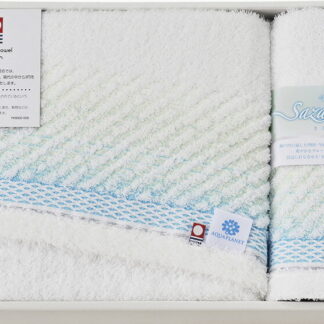 【ラッピング無料】国産 今治 さざなみ バスタオル ＆ ハンドタオル AP77300 綿100% 日本製