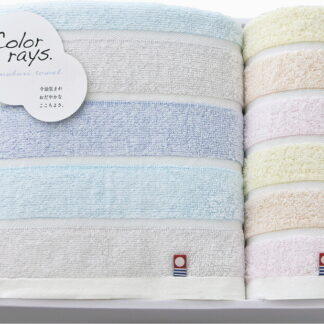 【ラッピング無料】国産 今治 カラーレイズ バスタオル ＆ ウォッシュタオル C-20300 綿100% 日本製