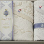 【ラッピング無料】国産 ロイヤル リッチ バスタオル ＆ フェイスタオル RRC6636 綿100% 日本製