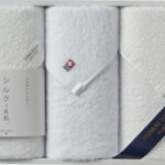 【ラッピング無料】国産 シルクプロテイン加工 ＆ 今治起毛 プレミアムタオルセット SK-3001 綿100% 日本製 フェイスタオル 今治起毛加工フェイスタオル