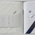 【ラッピング無料】国産 シルクプロテイン加工 ＆ 今治起毛 プレミアムタオルセット SK-4001 綿100% 日本製 ワイドバスタオル 今治起毛加工フェイスタオル