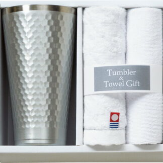【ラッピング無料】タンブラー420ml ＆ 今治産タオルセット TBR-031 ウォッシュタオル マイクロファイバークロス