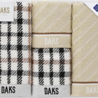 【ラッピング無料】DAKS NEW ハウスチェック フェイスタオル 2P ＆ ウォッシュタオル 2P 55-3069400 綿100%