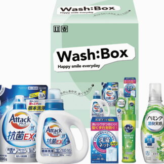 【ラッピング無料】ピュアライフギフト ウォッシュボックス PLX-306 花王 アタック抗菌EX 花王 アタック抗菌EX詰替用 花王 ハミング消臭実感 花王 キュキュット 洗濯ネット角型