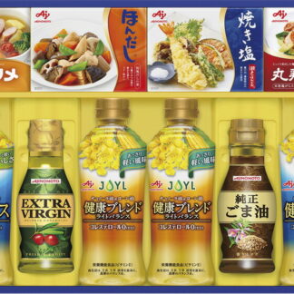 【ラッピング無料】味の素 バラエティ調味料ギフト LAK-50T キャノーラ油 コーン油 オリーブオイル エクストラバージン ごま油 ほんじお 焼き塩 ほんだし コンソメ 鶏がらスープ