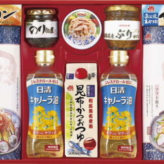 【ラッピング無料】マルトモ バラエティギフト CR-50Y 日清 キャノーラ油 直火焼ソフトパック 昆布かつおつゆ のり佃煮 ライトツナフレーク ぶりほぐし 国産野菜のブイヨン 直火焼だしの素