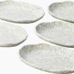 【ラッピング無料】国産 瀬戸焼 墨貫入楕円皿5客揃 2201 日本製 プレート