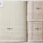 【ラッピング無料】コムサホーム フラン バスタオル ＆ フェイスタオル 2P 22709-55950-233 綿100%