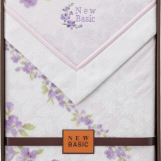 【ラッピング無料】ニューベーシック 四方額付き 綿毛布(毛羽部分) パープル RNB-405 2PP