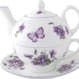 【ラッピング無料】エインズレイ イングリッシュバイオレット ティーフォーワン ENVI00816C ポット カップ ソーサー