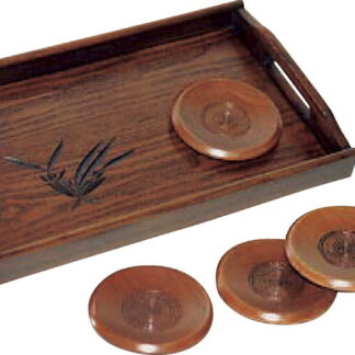 【ラッピング無料】木製 蘭彫長手盆･茶托揃 2677 レビュー