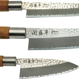 【ラッピング無料】国産 関藤平 classic 鎚起包丁3本組みセット(刺身･三徳･小出刃) 32074 日本製