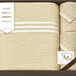 【ラッピング無料】国産 セレクション さらさらタオルケット ＆ タオルセット(泉州産) ベージュ CPM18100-BE 日本製 スリムバスタオル スリムフェイスタオル