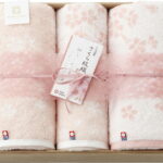 【ラッピング無料】国産 今治謹製 さくら紋織 バスタオル 2P ＆ フェイスタオル 2P(木箱入) SM2210 綿100% 日本製