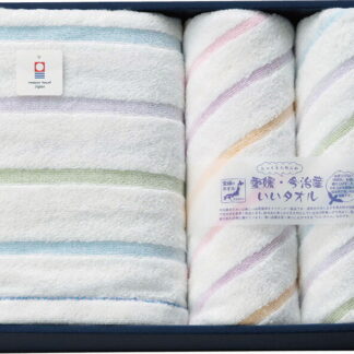 【ラッピング無料】国産 愛媛･今治産いいタオル ふっくらふわふわ バスタオル ＆ フェイスタオル 2P PIG-8180 綿100% 日本製
