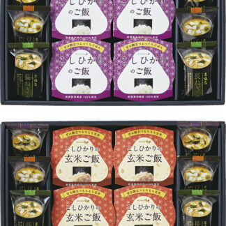 【ラッピング無料】初代田蔵 新潟県産こしひかりパックごはん･京懐石お味噌汁ギフトセット RPG-8000GSK 玄米 京懐石長ねぎ 京懐石茄子 京懐石豆腐