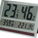 【ラッピング無料】エンペックス ジャンボソーラー 温湿度計 TD-8170 置き時計