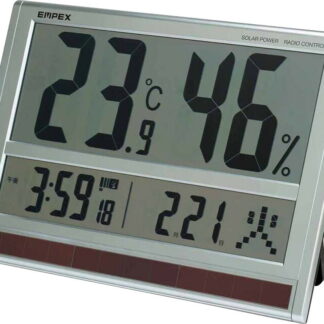 【ラッピング無料】エンペックス ジャンボソーラー 温湿度計 TD-8170 置き時計