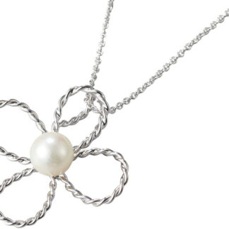 【ラッピング無料】国産 パール･パール･コウベ 本真珠シルバーアートペンダント 花 PS151-65 日本製