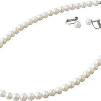 【ラッピング無料】パール･パール･コウベ パールスタンダードネックレス ＆ イヤリング FWNS7EST