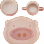 【ラッピング無料】ストウブ ベビー ＆ キッズ テーブルウェア キッズセット 4Pcs ピンク 40507-000-0 セラミック 食器セット プレート ボウル オーバルボウル マグ