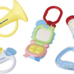 【ラッピング無料】ミキハウス ベビートイセット 46-1234-958セット ベビートランペット ベビーチャイム ベビーリング ベビーフォン