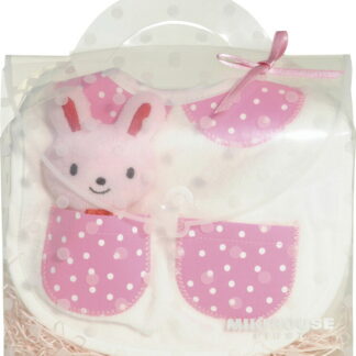 【ラッピング無料】国産 ミキハウス スタイセット ピンク 44-2902-56 4P 日本製 ソフトトイ