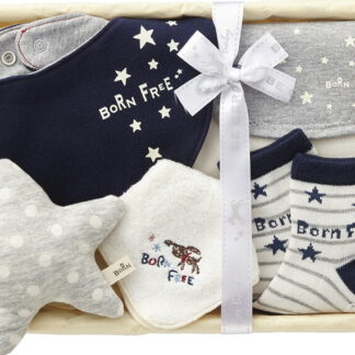 【ラッピング無料】国産 ボーンフリー ウィッシュ きらきら星セット 2844-0370-NB 日本製 スタイセット ソックス足 スタイ 汗とりパット プチタオル ガラガラ星 竹籠