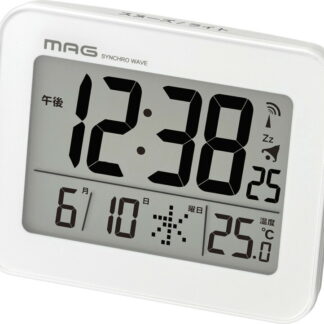 【ラッピング無料】マグ 電波 目覚まし時計 ファルマン T-776 WH-Z 置き時計