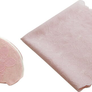 【ラッピング無料】国産 YUMEZAIKU さくら初め 桜染 ポーチ 綿レースハンカチ(大) セット 73788 日本製