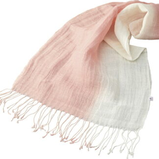 【ラッピング無料】国産 YUMEZAIKU さくら初め 桜染 綿麻かすみ織スカーフ 73869 日本製 レディーススカーフ