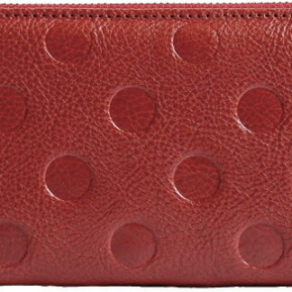 【ラッピング無料】国産 姫路レザー 牛革ラウンドファスナー長財布 レッド MY19156-RE 日本製 レディース財布