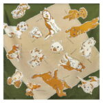 【ラッピング無料】国産 浅山美里 綿大判ふろしき DOGS AM97-08 綿100% 日本製