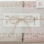 【ラッピング無料】国産 今治謹製 紋織タオル フェイスタオル 2P(木箱入) ピンク IM7720PI 綿100% 日本製
