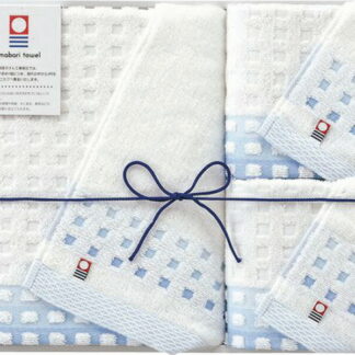 【ラッピング無料】国産 今治タオル 蒼海 バスタオル ＆ フェイスタオル 2P J-4335 綿100% 日本製