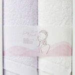 【ラッピング無料】国産 美．hada 弱酸性 潤。ハーフバスタオル 2P ラベンダー ＆ ホワイト JS-0330H2 RA×W 綿100% 日本製