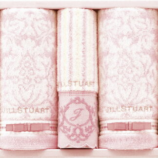 【ラッピング無料】ジル スチュアート エレガンスフルール フェイスタオル 2P ＆ ウォッシュタオル 58-3189250 綿100%