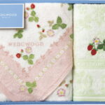 【ラッピング無料】国産 ウェッジウッド ワイルドストロベリー フェイスタオル ＆ ウォッシュタオル ピンク TT88150601P 綿100% 日本製