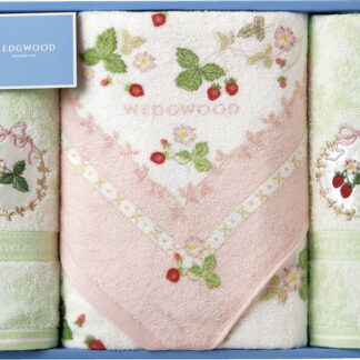 【ラッピング無料】国産 ウェッジウッド ワイルドストロベリー バスタオル ＆ フェイスタオル 2P ピンク TT88500601P 綿100% 日本製