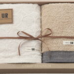 【ラッピング無料】国産 アーバンリサーチ フェイスタオル ＆ ウォッシュタオル ブルー UR2315BL 綿100% 日本製