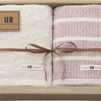 【ラッピング無料】国産 アーバンリサーチ フェイスタオル 2P レッド UR2320RD 綿100% 日本製