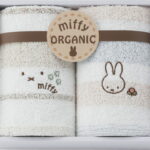 【ラッピング無料】国産 ミッフィー オーガニック ウォッシュタオル 2P 2287-23904 パイル糸：オーガニックコットン100％ 日本製 ハンドタオル