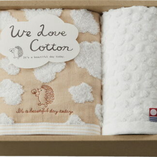 【ラッピング無料】国産 ウィー ラブ 今治産ナチュラルカラーフェイスタオル ＆ ハンドタオル WL8315 綿100% 日本製