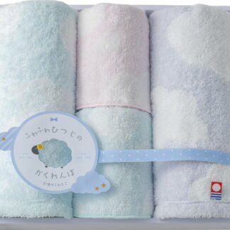 【ラッピング無料】国産 天使のふわもこ ふわふわひつじのかくれんぼ ウォッシュタオル 2P ＆ タオルハンカチ 2P FH-520 綿100% 日本製