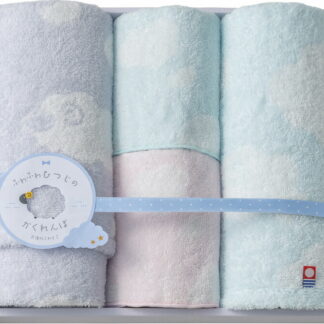 【ラッピング無料】国産 天使のふわもこ ふわふわひつじのかくれんぼ タオルセット FH-525 綿100% 日本製 タオルハンカチ フェイス ウォッシュ タオル