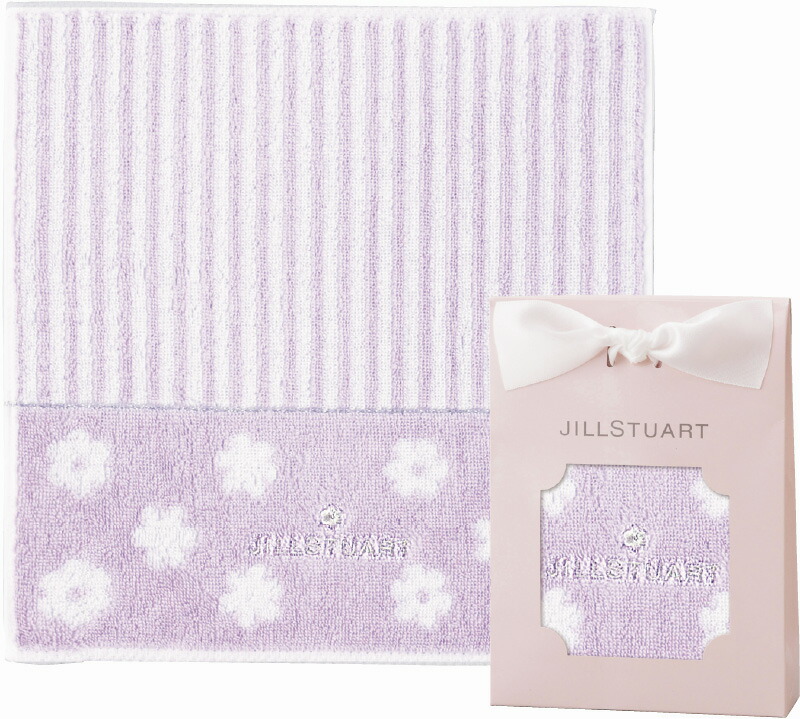 【ラッピング無料】ジル スチュアート スリール タオルハンカチ パープル 58-3169080PU 綿100%