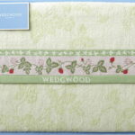 【ラッピング無料】ウェッジウッド ワイルドストロベリー タオルケット グリーン RR88500030G 綿100%