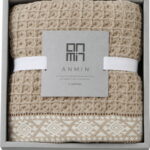 【ラッピング無料】西川 ANMIN ひざ掛け ベージュ RR80051522BG 綿100%